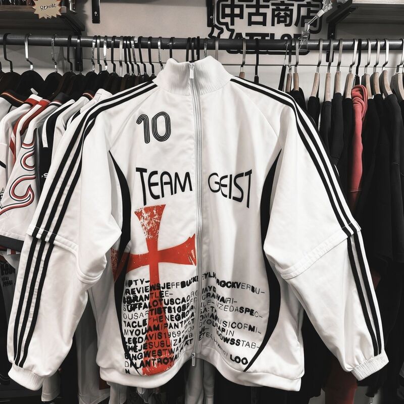 American Retro Vintage Stand-Up Collar Sweatshirt Zipper Jacket Cross Sportswear Punk Rock Street American Retro Vintage Stand-Up Collar Sweatshirt Zipper Jacket Cross Sportswear Punk Rock Street