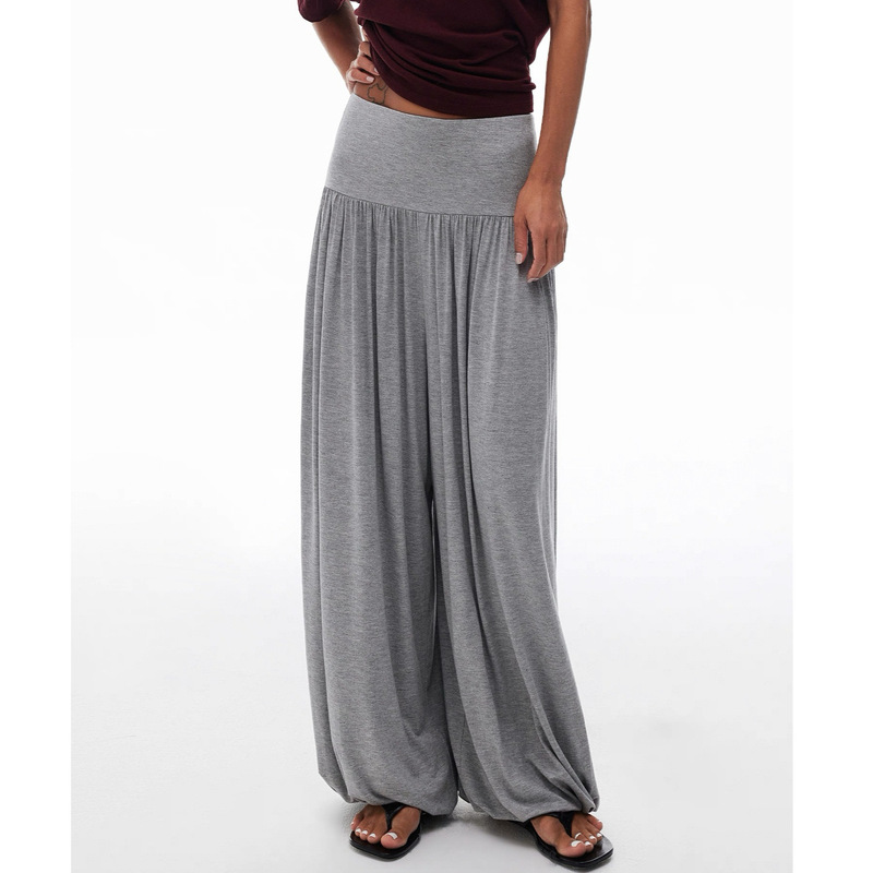 MOIYCHO New Color! Relaxed Fit Pants_Women's Pleated Lantern Pants/Wide-Leg Cuffed Pants for Fitness and Yoga