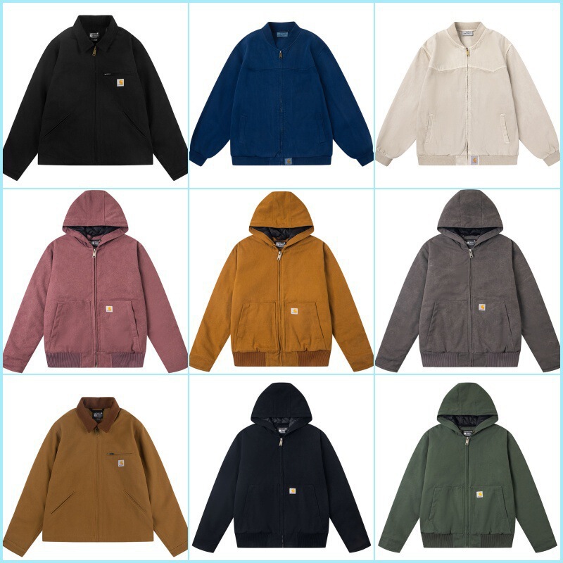 25 Cross-Border Carhartt European and American Style Loose Solid Color Couple's Zip-Up Commuter Casual Jacket Versatile Loose Fit