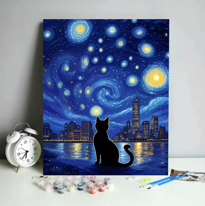 デジタル油絵 diy 手描き風景花宮崎駿手描き装飾絵画工場卸売油絵|undefined