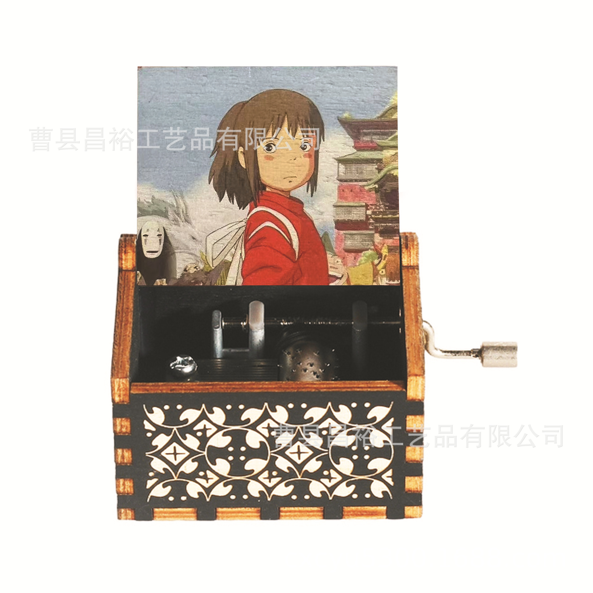 木製の手作りオルゴール創意カラープリント千と千尋のオルゴール木製の手を振ってオルゴールクロスボーダー専用です。