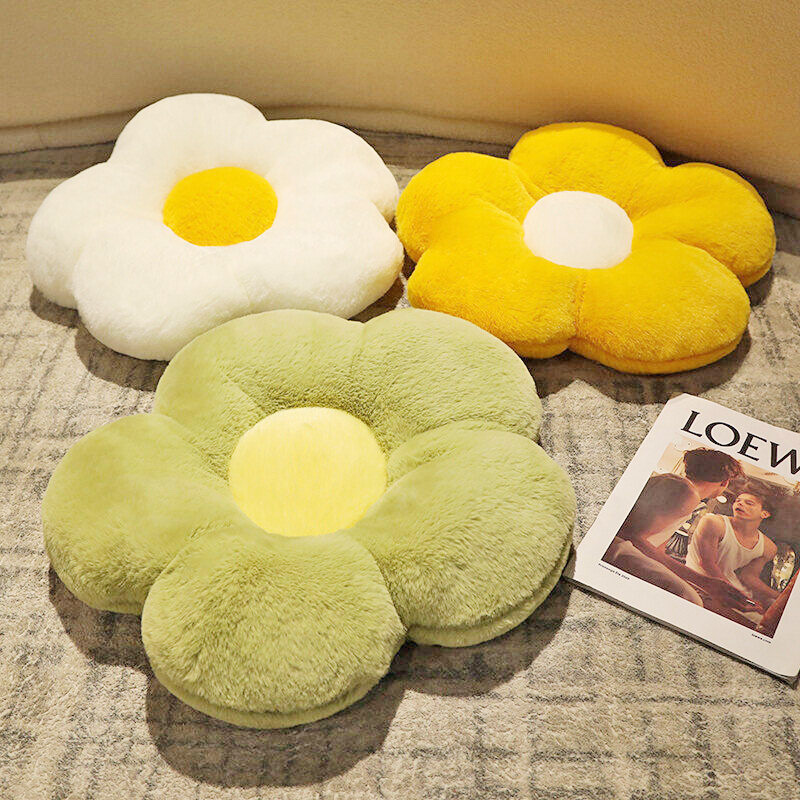 Flower cushion plush pillow cushion office cushion bay window cushion balcony chair cushion lazy cushion floor reading