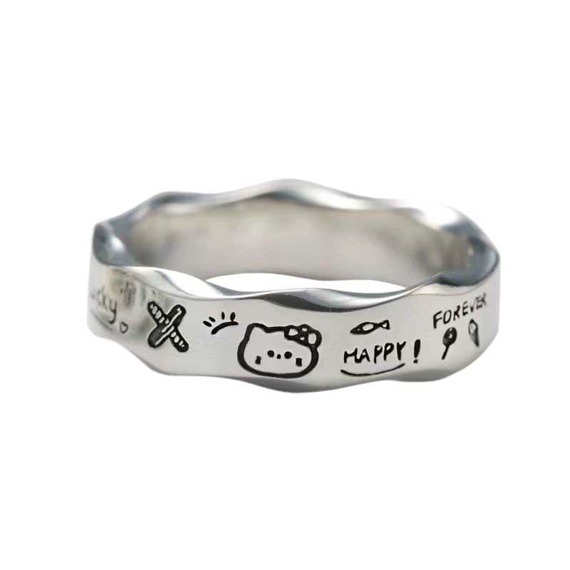 Кольцо Hello Kitty, мультяшное волнистое кольцо для любимого для мужчин и женщин, оптовая продажа