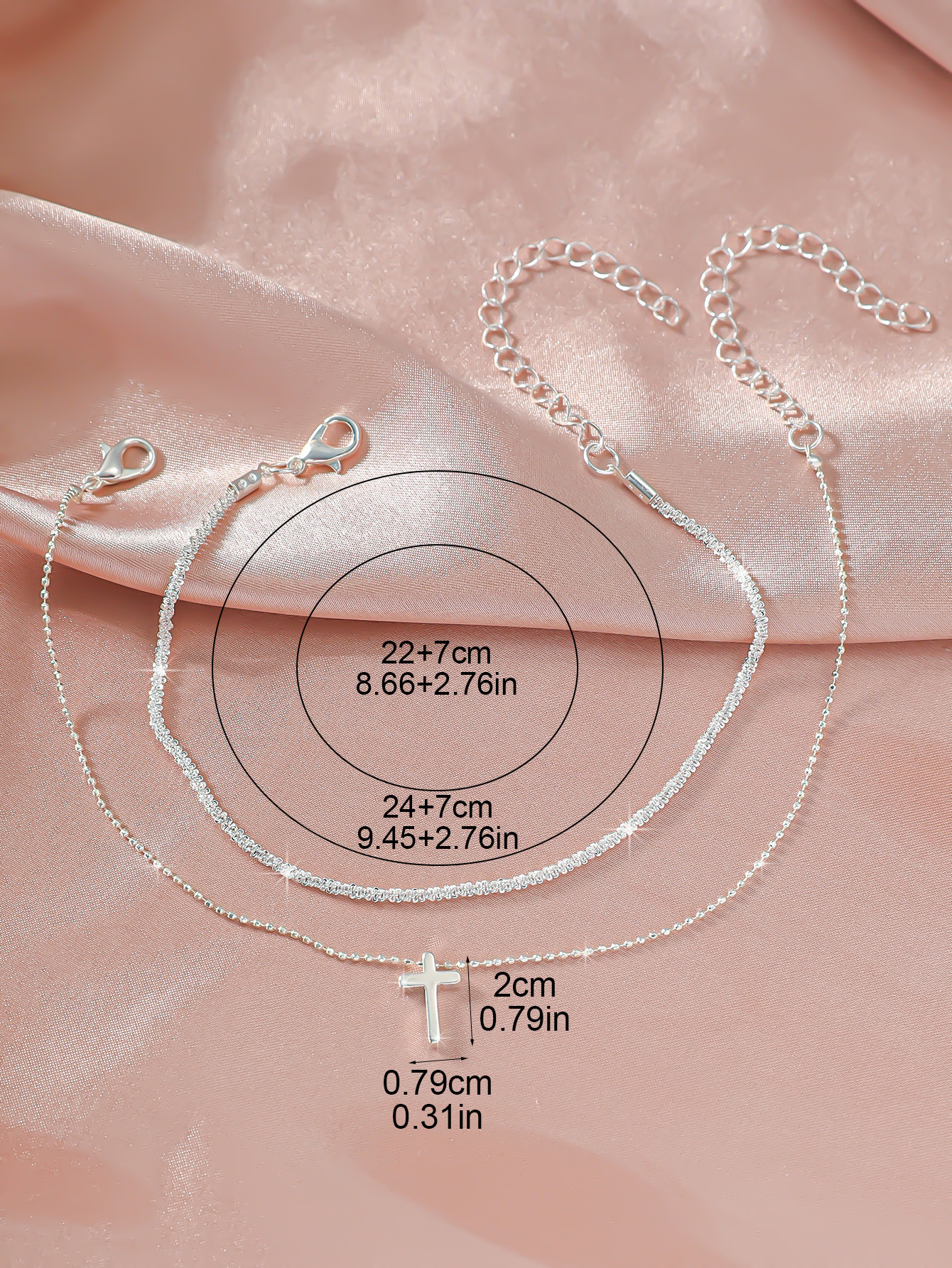 15g Weight Anklet Classification 1 Piece Quantity Casual Occasion Alloy, Copper Material Cross Pattern Women's Gender Beach, Simple Style Style Wholesale Jewelry Beach Simple Style Cross Alloy Copper Anklet 14
