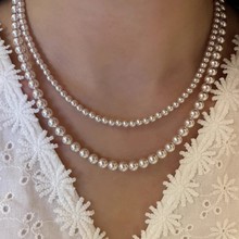 s925纯银曼塔玫瑰色施家珍珠项链女高级感气质小众春夏轻奢锁骨链