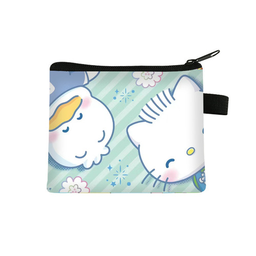 Beck Duck Cartoon Zero Wallet Children Cute High-End Style Large Capacity Key Card Holder Polyester Durable Storage Bag