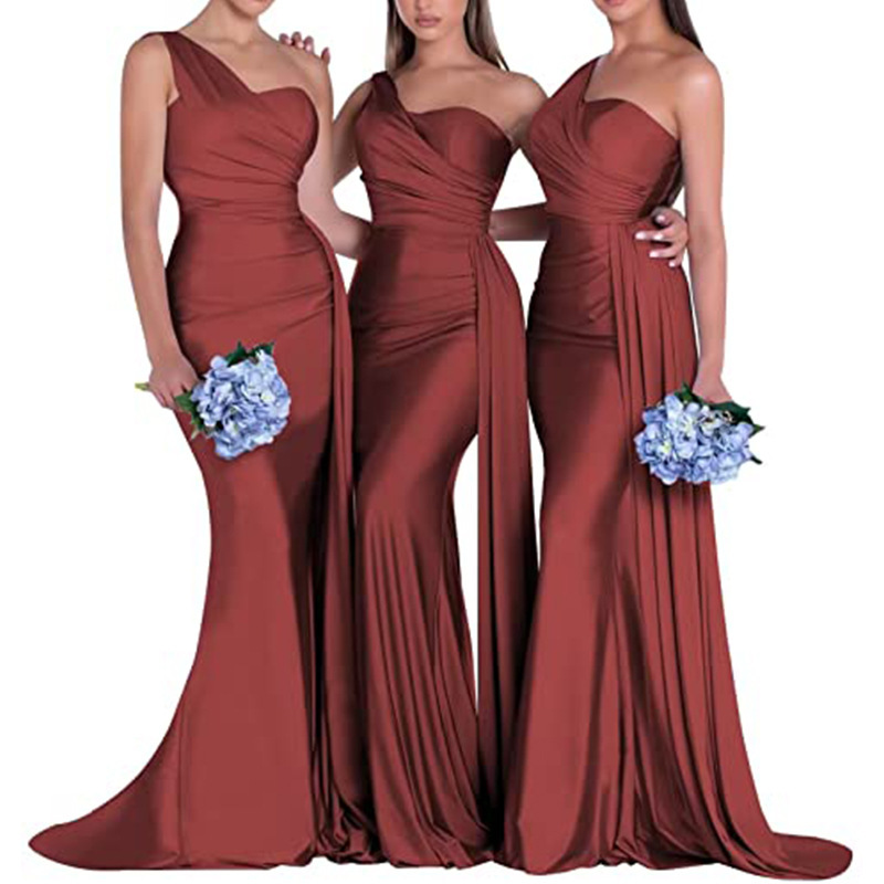 Amazon Evening Dress 2026 New Model Foreign Trade Slim Fit Mermaid Evening Dress Fashionable Slim Sexy One-Shoulder Bridesmaid Dress Amazon Evening Dress 2026 New Model Foreign Trade Slim Fit Mermaid Evening Dress Fashionable Slim Sexy One-Shoulder Bridesmaid Dress