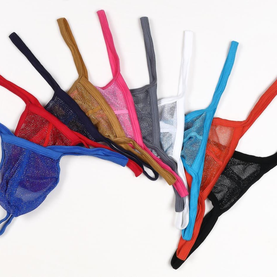 Comercio Exterior de Europa y América ropa interior GAY hombres perspectiva europea y americana bolsa malla fina cintura baja sola camiseta pantalones más tamaño E080