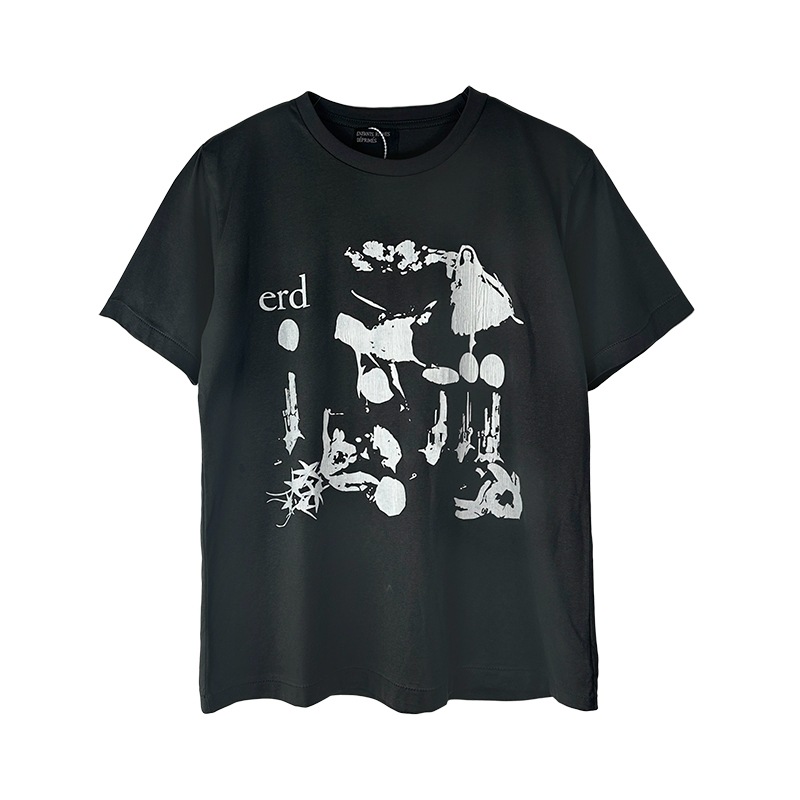6013 Dark Gray graphic cotton T-shirt