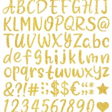 跨境金葱闪粉立体英文数字贴纸定制 DIY手工装饰乙烯基门容器罐子