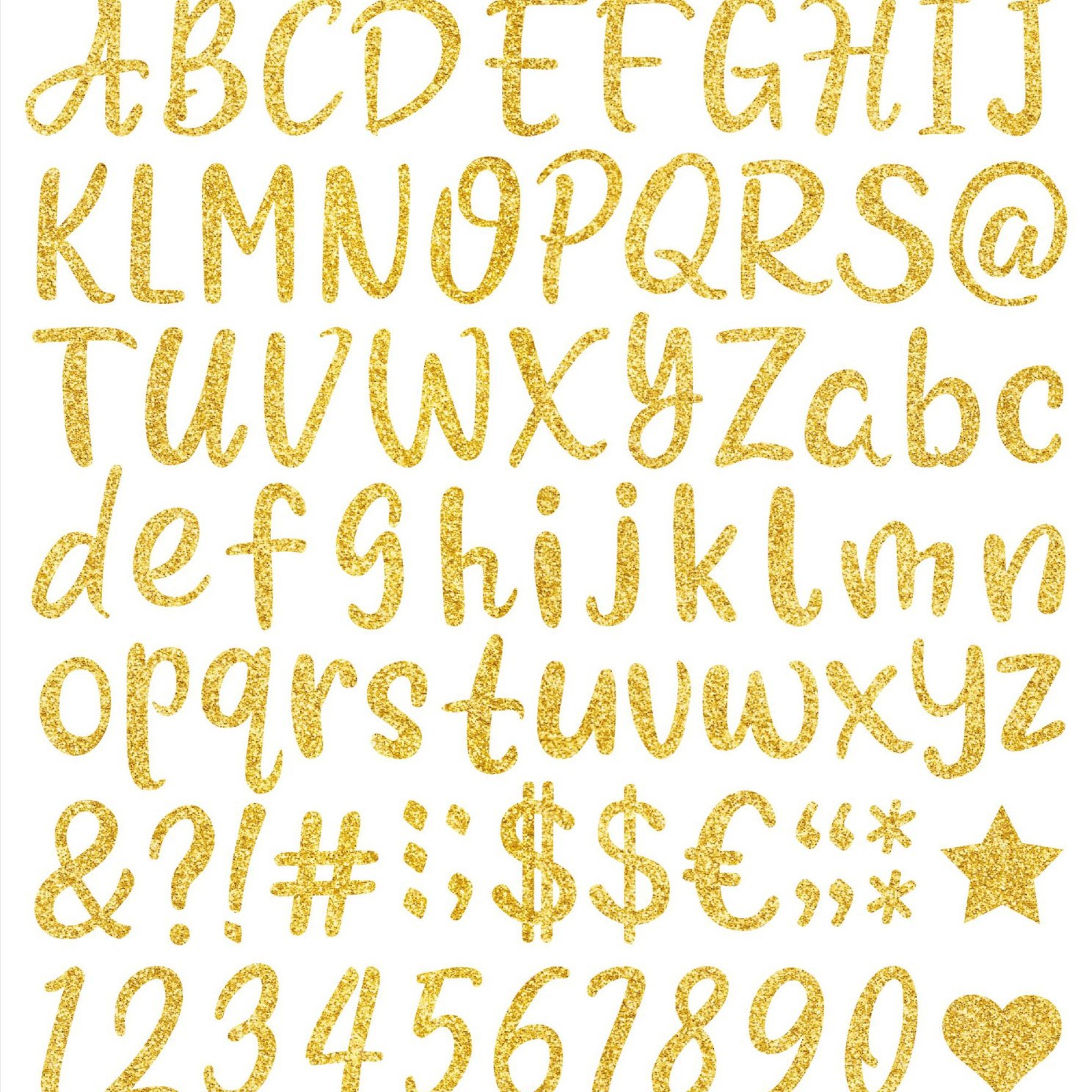 跨境金葱闪粉立体英文数字贴纸定制 DIY手工装饰乙烯基门容器罐子