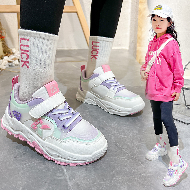 巴拉巴拉女童鞋2024春季新款中大童男孩皮面防水防滑小女安特踏步
