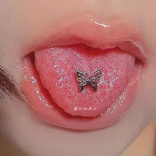 Labret stud lip piercing jewelry styling detail