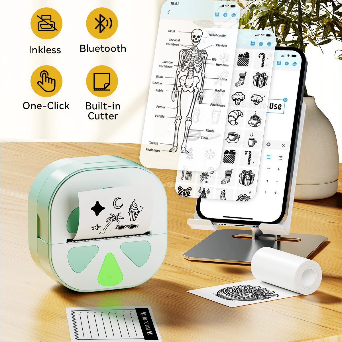 Printer for elementary school students, handheld sticker, bluetooth