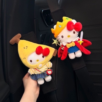 Kitty Car Seatbelt Shoulder Pads Car Interior Seatbelt Decoration Anti-Wear Clothing Couple Set for Women