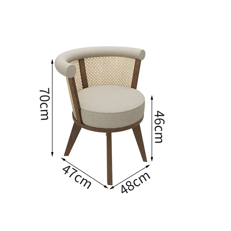 Sillas de comedor de diseño personalizadas para hoteles de alta gama, sillas de ratán de madera maciza, sillas de ocio, venta al por mayor comercial.