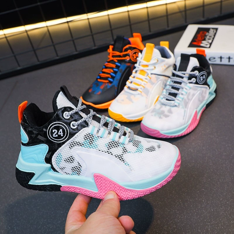 Баскетбольные кроссовки для детей 2024 весна и осень новая корейская версия спортивной обуви для мальчиков
