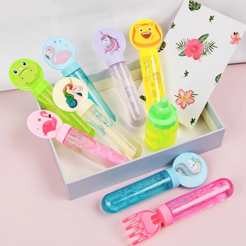 Juguete de burbujas de dibujos animados, mini, portátil, pequeño, para hacer burbujas, juguete de verano, muy vendido, divertido, para niños, para jugar al aire libre.