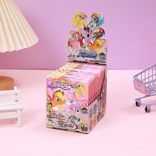 New My Little Pony Tinplate Flash Card Blind Draw Double Flash Silver Onion Badge Blind Box Two-Dimensional Millet