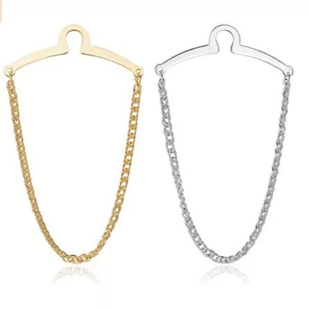 Foreign trade boutique gold/silver/gun black business casual tie clip tie chain