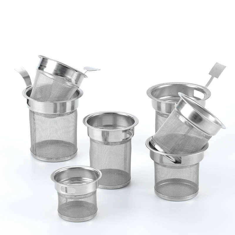 Утечка чая с толстым краем Кольцо из нержавеющей стали Утечка чая с ручкой Обычный большой сетчатый чайник Утечка чая Чайный фильтр Внутренний резервуар Чайник