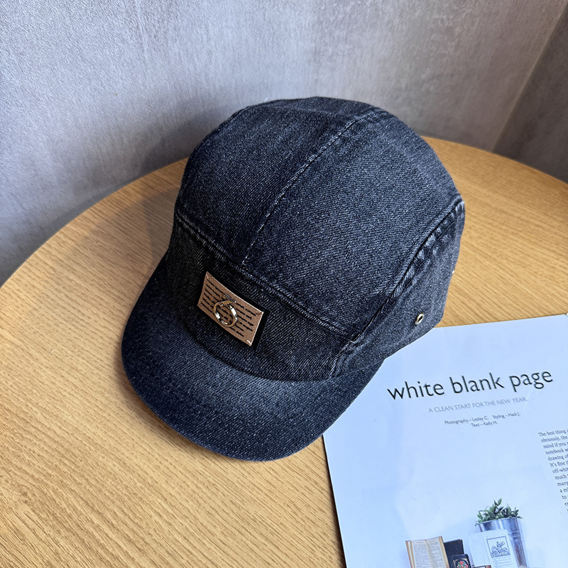 Spring and Summer Denim Baseball Cap for Men, Short Brim, Washed and Vintage-Style, Korean Version, Women's Outdoor Sun Protection Hat