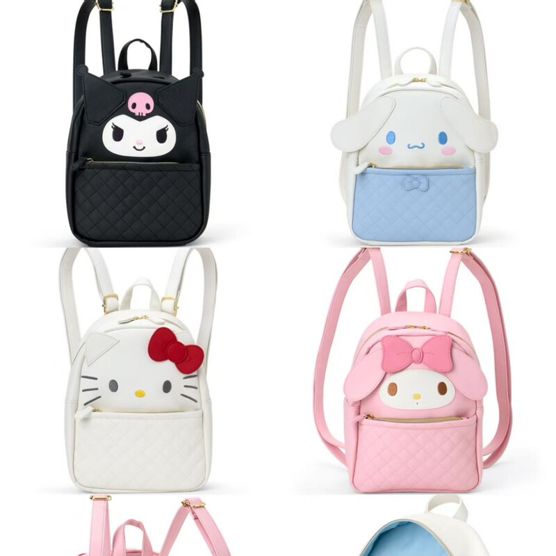 Factory Direct Supply New Cartoon Backpack Kuromi Multifunctional Dual-Use Pu Girly Heart Cinnamon Dog Versatile Style