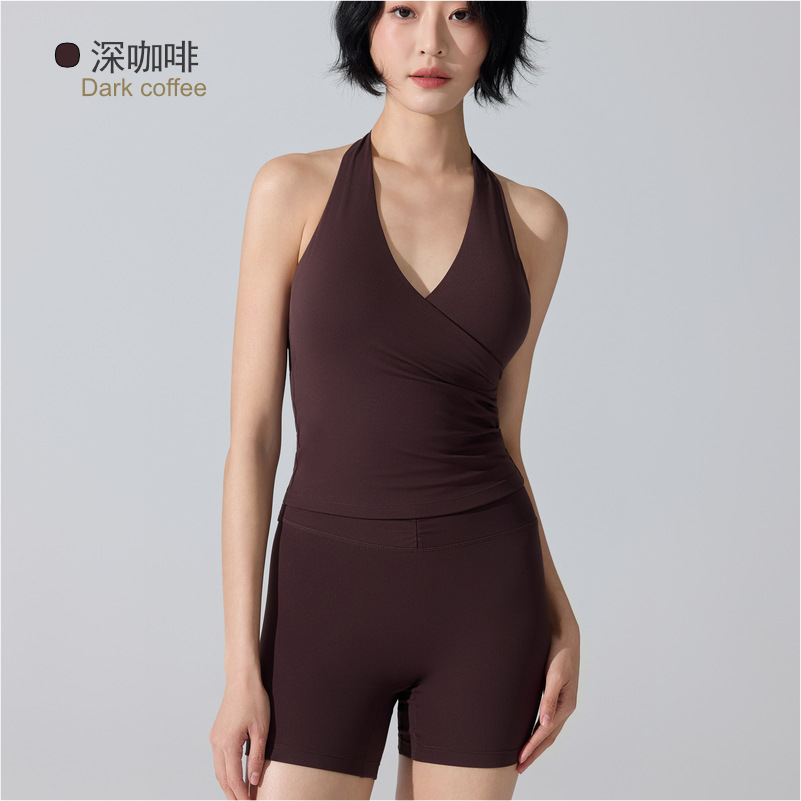 Trajes de yoga femeninos desnudos antibacterianos ropa interior deportiva transpirable secado rápido cintura alta pantalonés de bicicleta image 11