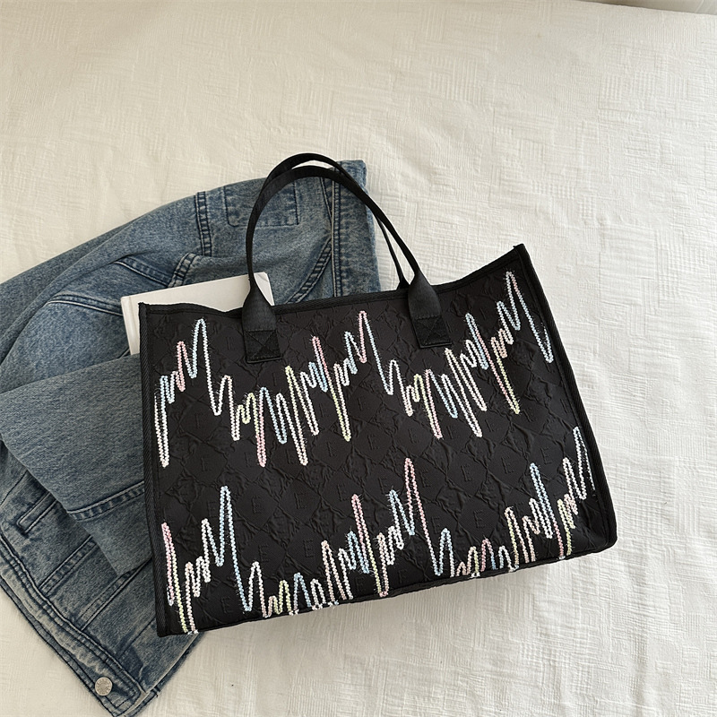 Bolsa de tela de gran capacidad para mujeres 2024 bolsas de compras de mano de dibujos animados japoneses bolsas de viaje bolsas de mamá