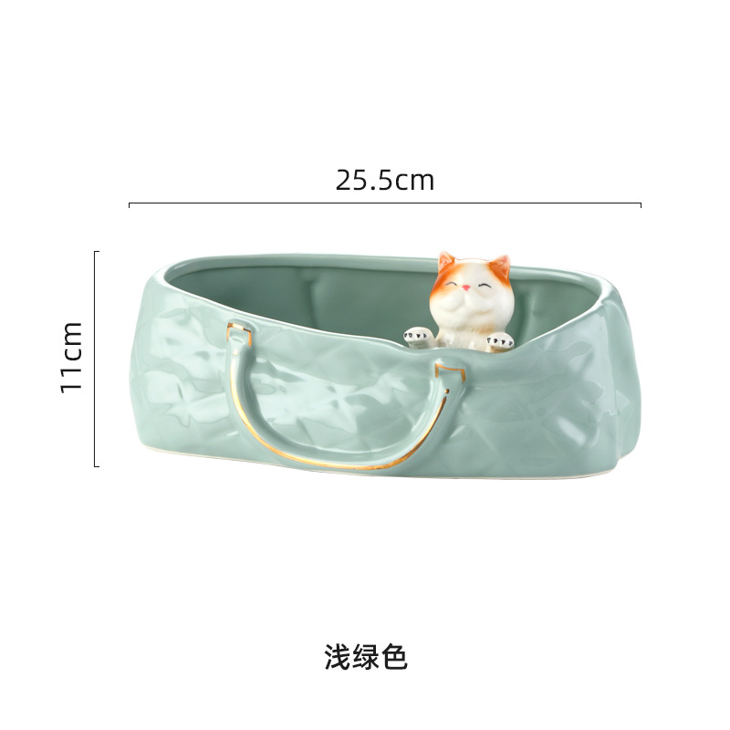 Caja de cosméticos de escritorio de cerámica creativa nórdica sala de estar caja de almacenamiento de control remoto caja de almacenamiento de llaves de pasillo bandeja de almacenamiento de artículos diversos