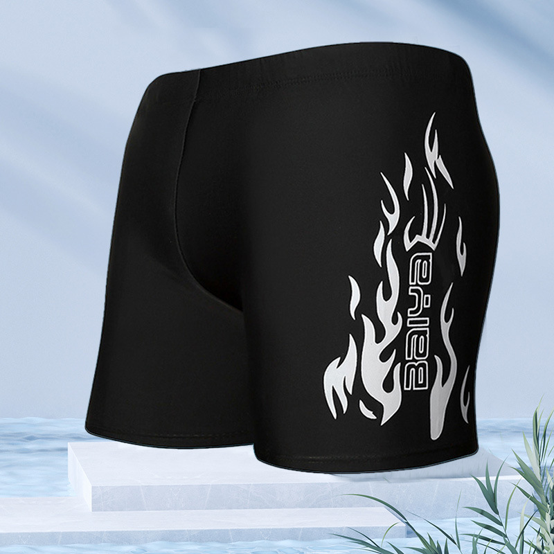 Baiya moda natación troncos de los hombres de la llama más el tamaño suelto y cómodo boxeador bañador anti-vergüenza fábrica de Ventas Directas