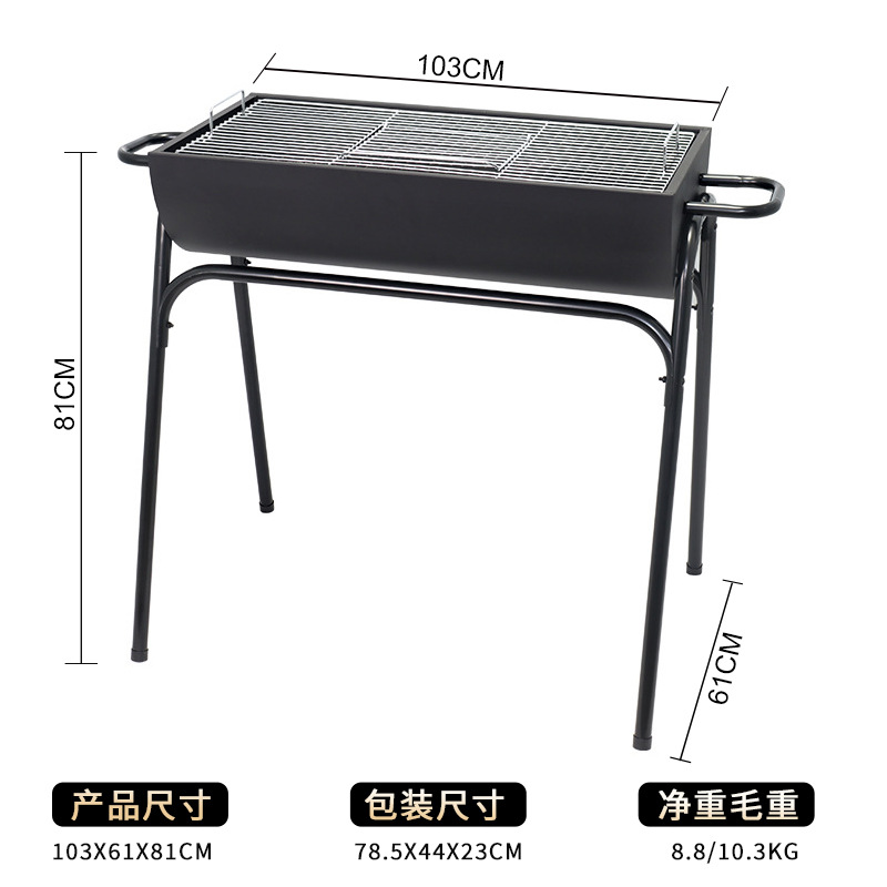 horno de carbón grueso medio lado horno de barril de aceite de barbacoa al aire libre horno de carbón desmontable horno de carbón horno de jardín de barbacoa
