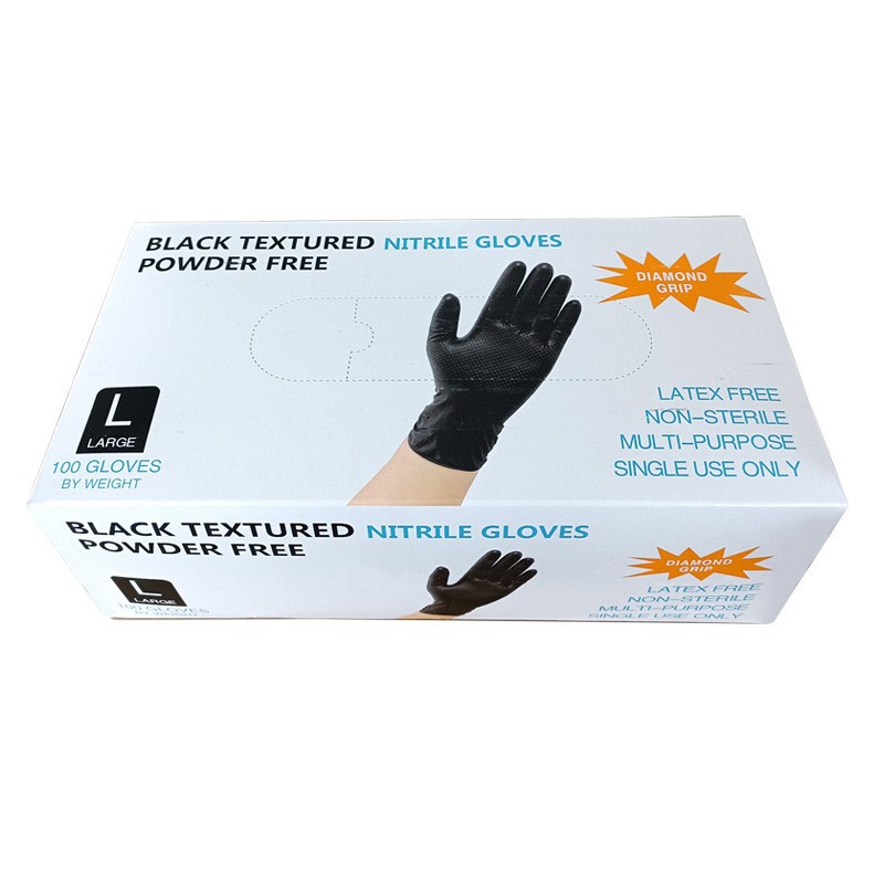 Guantes de nitrilo de diamante negro naranja super grueso antideslizante a prueba de aceite reparación mecánica de automóviles seguro laboral industrial genuino image 15