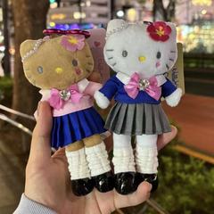 新款高校精灵长腿hellokitty包包挂件可爱毛绒公仔玩偶凯蒂猫挂饰