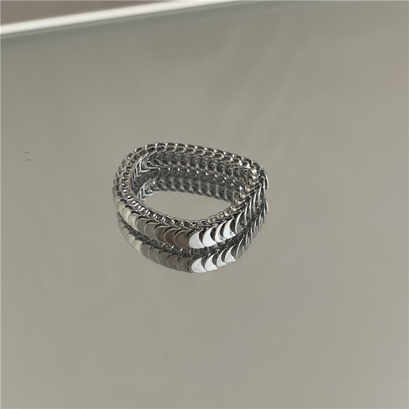 Zircon Chain Ring Set Niche Design Simple Personality Temperament Wild Fashion Ring display picture 8