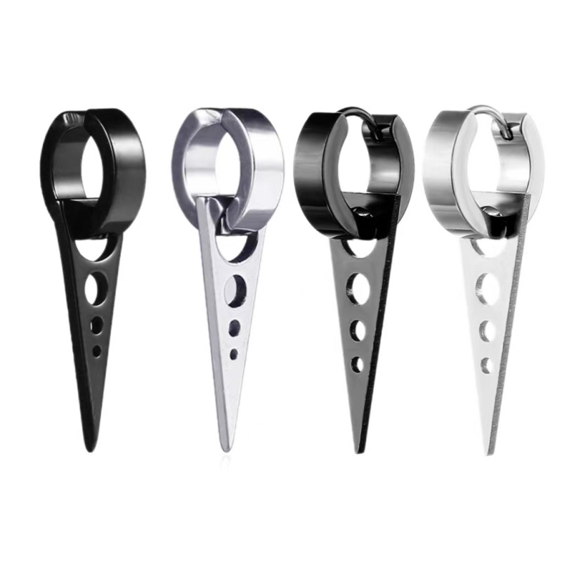 韩版三角圆形状耳夹不锈钢耳扣耳饰男女配饰几何简约几何耳饰