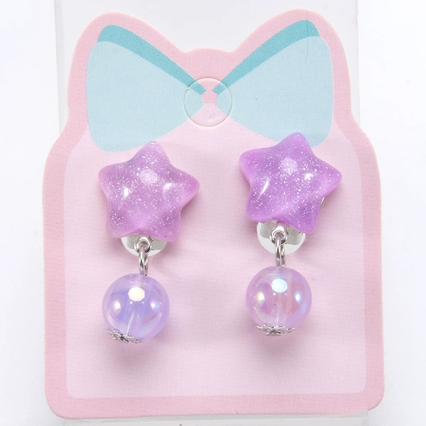 Purple ear clips, 1 pair