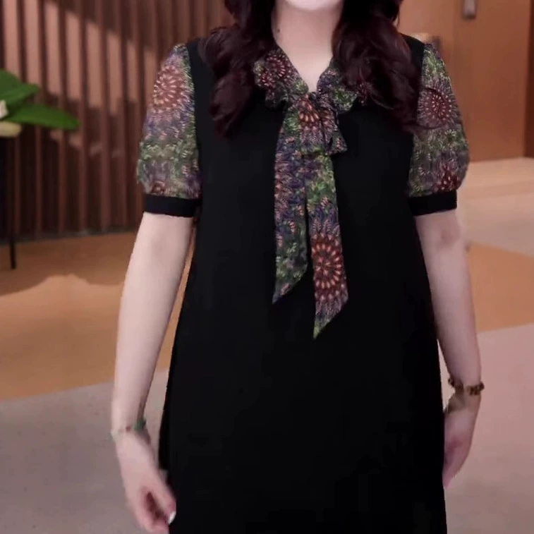 Летняя новая мода повседневная 30-летняя толстая мама 240 фунтов большой размер цветочный шифон темперамент рубашка топ женская одежда