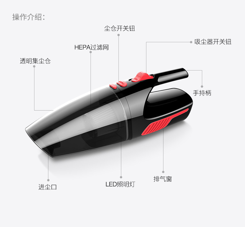 [Premium Selection] Car Vacuum Cleaner Handheld Wireless Car Vacuum Cleaner Small Car Vacuum Cleaner with Super Powerful Suction