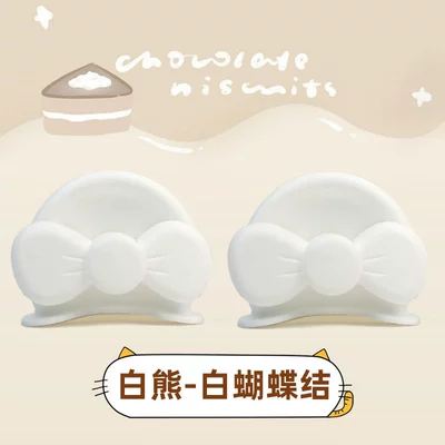 Cute Bear Ear Emma – Dəbilqə (Kaska) aksesuarları - one-size-white-bear-ears-bow