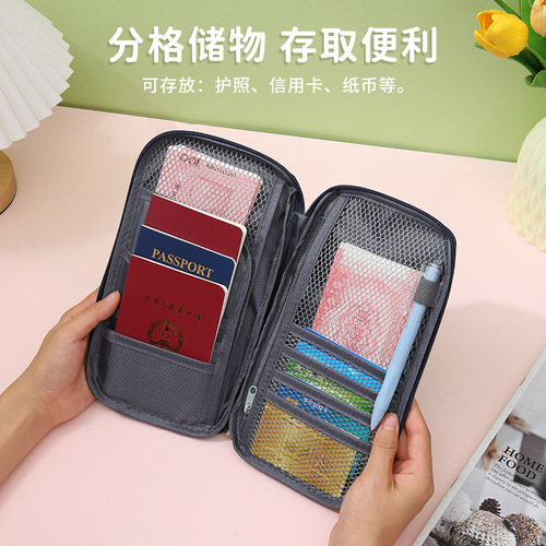Multifunctional Card Holder Handbag Travel Passport Holder Organizer Bag Unisex Document Storage Bag