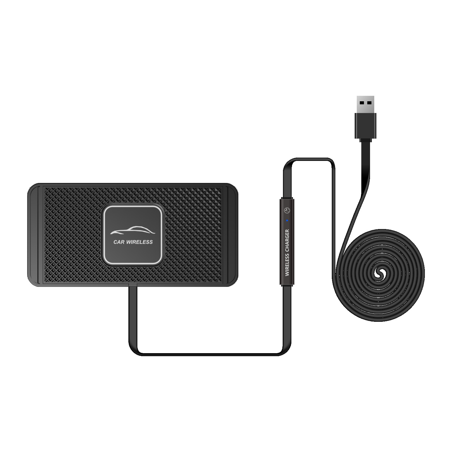 15W Auto-Drahtlosladegerät-Matte aus Silikon, rutschfeste Unterlage für iPhone 14 13 12 Pro Max Samsung Auto-Drahtlosladegerät für Telefone, schnelles Aufladen_voghion.com