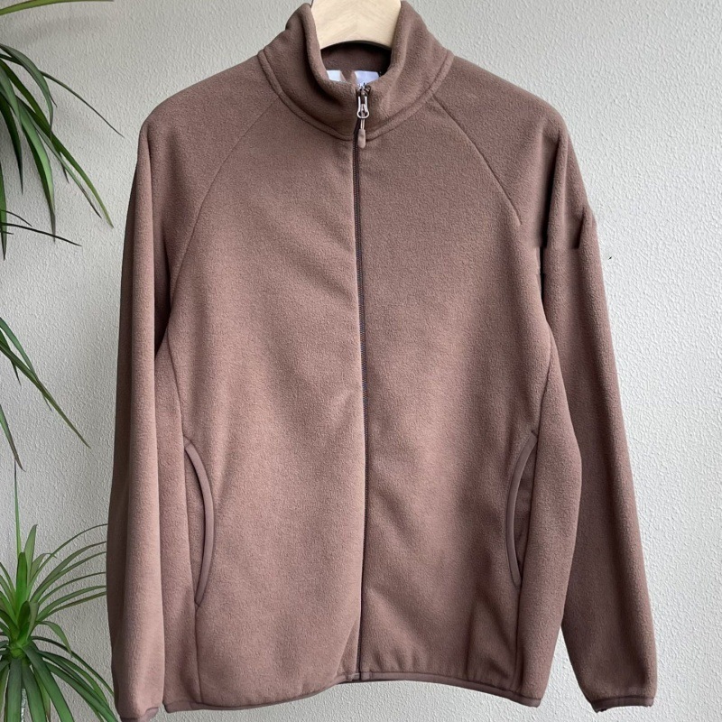 24SS lana polar cremallera cálida chaqueta de manga larga chaqueta de pelusa de manga larga