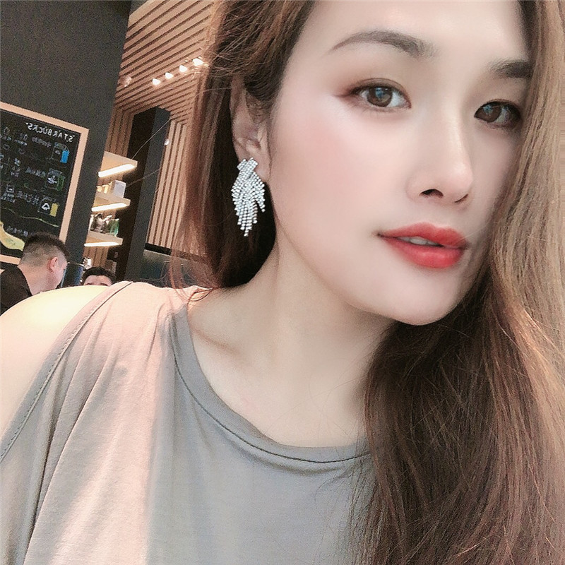 Women'S Gender Glam Tassel Alloy Inlay Rhinestones Women's Drop Earrings