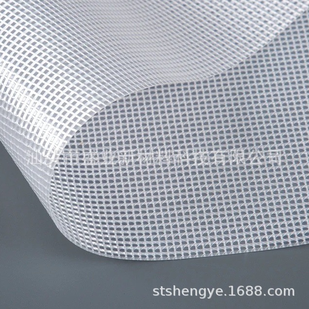 加强500D高强丝PVC透明网格夹网布灯箱广告建筑篷布设备防尘罩布