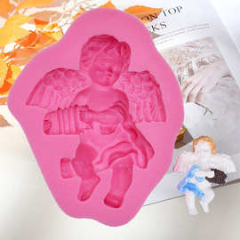 diy硅胶烘焙工具小天使硅胶翻糖模具 天使翻糖蛋糕巧克力模具