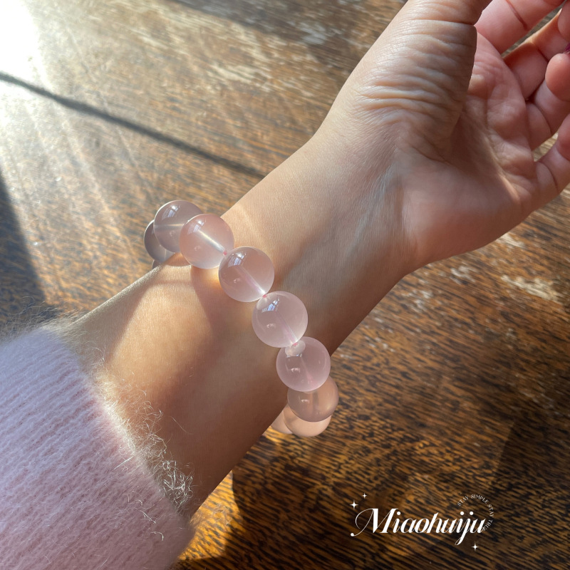 人际 接收爱|天然莫桑比克粉水晶少女心手串果冻体送朋友礼物手链|undefined