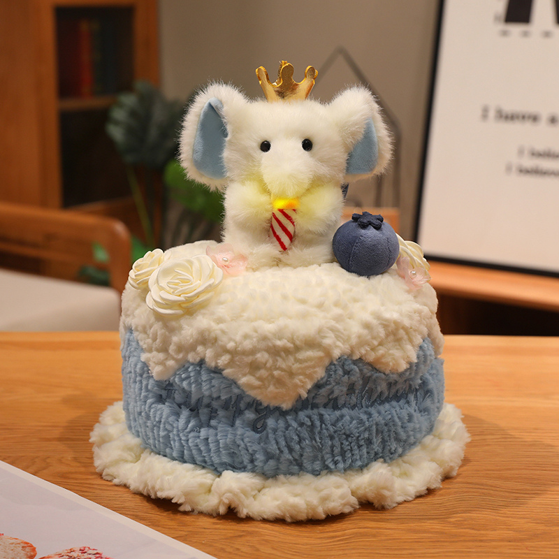 Animal encantador muñeca de peluche pastel de cumpleaños muñeca de regalo creativo muñeca de peluche juguetes de peluche decoración de la sala de estar