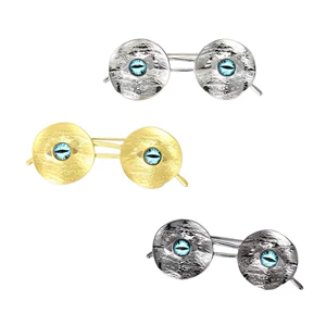 New Personalized Retro Alloy Enamel Glasses Brooch Simple and Creative Men's and Women's Suit Coat Corsage Jewelry Pin