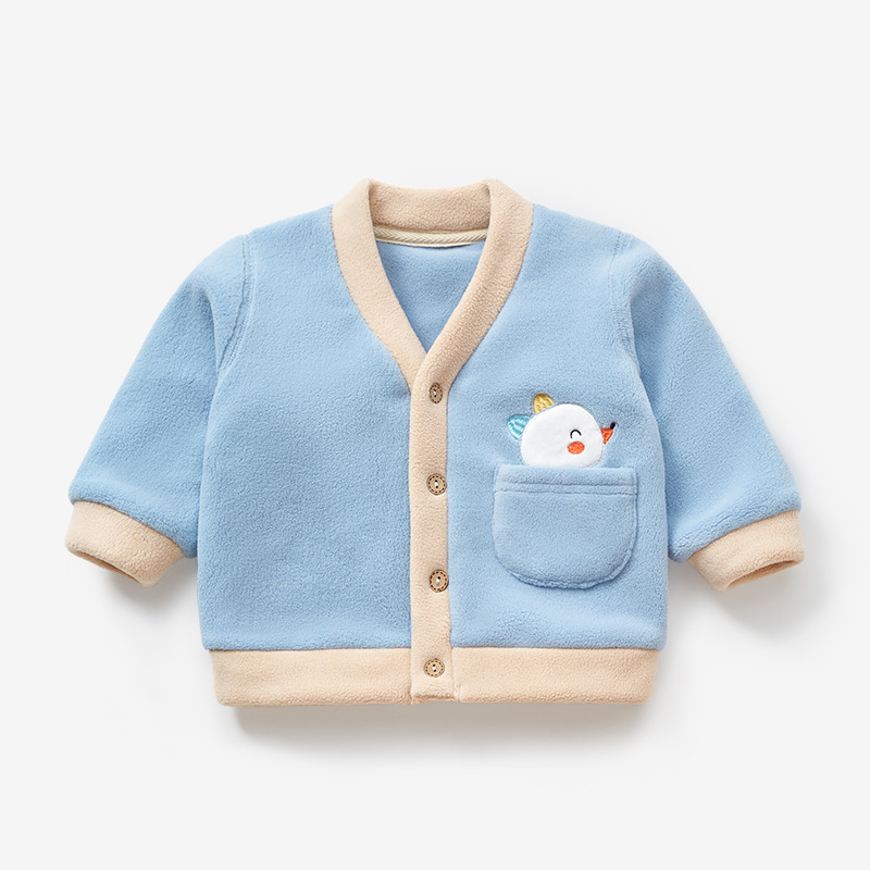 Abrigo de bebé Primavera, otoño e invierno abrigo forrado de lana para niños y niñas desgaste exterior cálido estilo occidental ropa bebé ropa de otoño